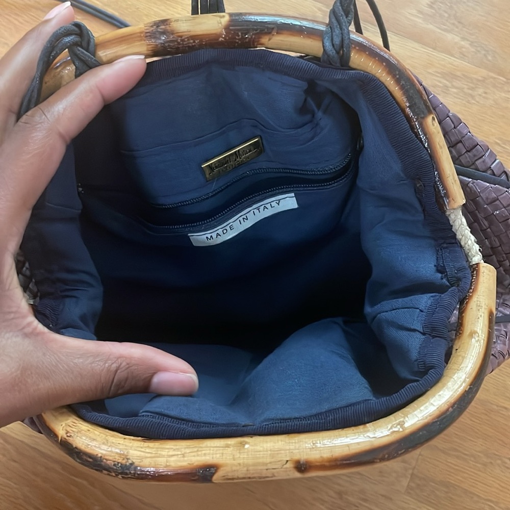 Vintage Neiman Marcus purple Straw Crossbody Bag - Picture 9 of 16